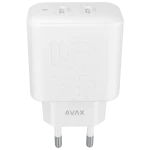 CHG AVAX CH602W SPEEDY+ 2x Type C  (PD) 45W gyors hálózati töltő, fehér