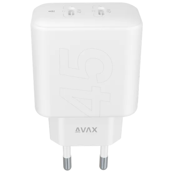 CHG AVAX CH602W SPEEDY+ 2x Type C  (PD) 45W gyors hálózati töltő, fehér