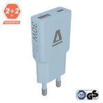 CHG AVAX CH641LB NANO SLIM 30W töltő adapter USB-C (PD3.0)+USB-A (QC3.0), világoskék - Image 2
