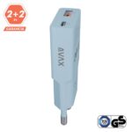 CHG AVAX CH641LB NANO SLIM 30W töltő adapter USB-C (PD3.0)+USB-A (QC3.0), világoskék - Image 6