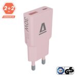 CHG AVAX CH641P NANO SLIM 30W töltő adapter USB-C (PD3.0)+USB-A (QC3.0), rózsaszín - Image 2