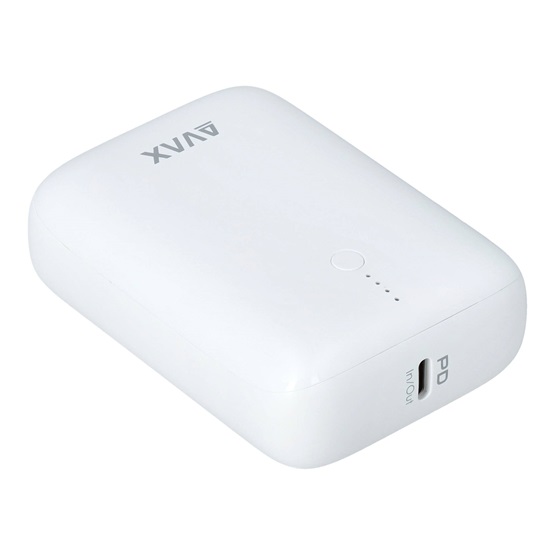 CHG AVAX PB105W MINI PD/Type-C 20W gyorstöltő Powerbank 10.000mAh, fehér - Image 3