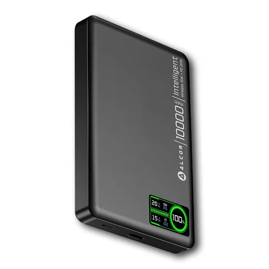 CHG Alcor MS10000 Qi2 vezeték nélküli vésztöltő / külső akkumulátor 10000 mAh, 20 W - fekete