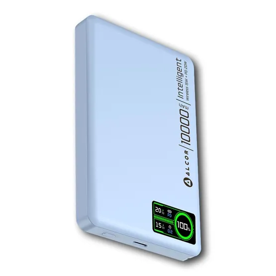 CHG Alcor MS10000 Qi2 vezeték nélküli vésztöltő / külső akkumulátor 10000 mAh, 20 W - kék