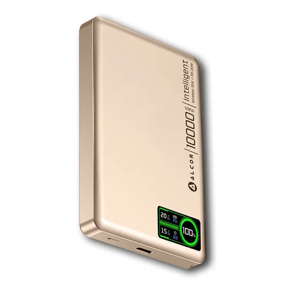 CHG Alcor MS10000 Qi2 vezeték nélküli vésztöltő / külső akkumulátor 10000 mAh, 20 W - rózsa arany