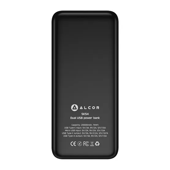 CHG Alcor SK54 vésztöltő / külső akkumulátor 20000 mAh, 20 W – fekete - Image 2