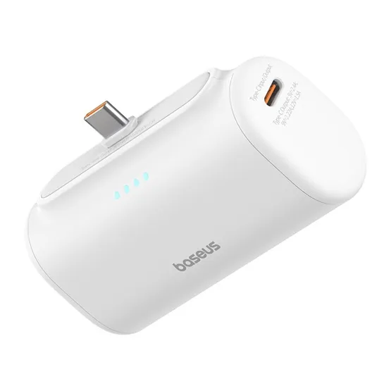 Baseus Compact gyorstöltő powerbank 5000 mAh, 20W USB Type-C csatlakozóval, fehér - Image 2