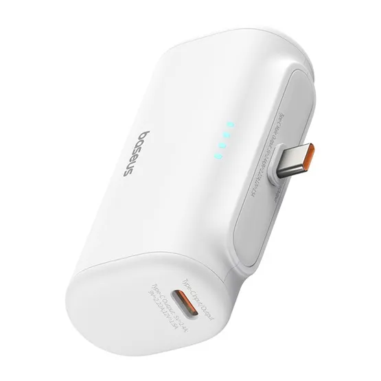 Baseus Compact gyorstöltő powerbank 5000 mAh, 20W USB Type-C csatlakozóval, fehér - Image 4