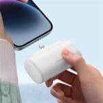 CHG Baseus Compact gyorstöltő powerbank 5000 mAh, 20W iPhone csatlakozóval, fehér - Image 6