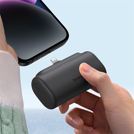 CHG Baseus Compact gyorstöltő powerbank 5000 mAh, 20W iPhone csatlakozóval, fekete - Image 6