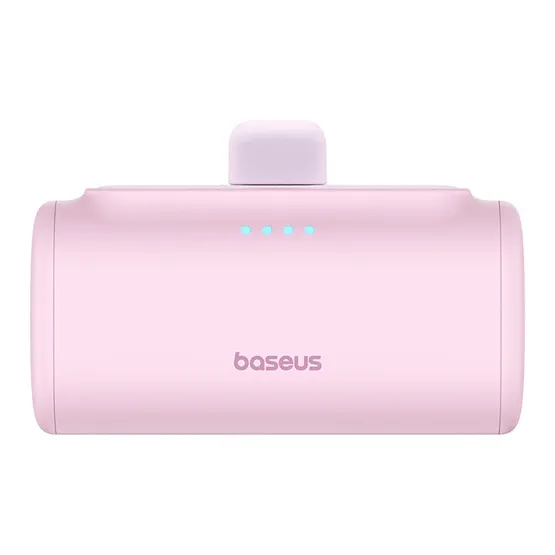 Baseus Compact gyorstöltő powerbank 5000 mAh, 20W iPhone csatlakozóval, rózsaszín