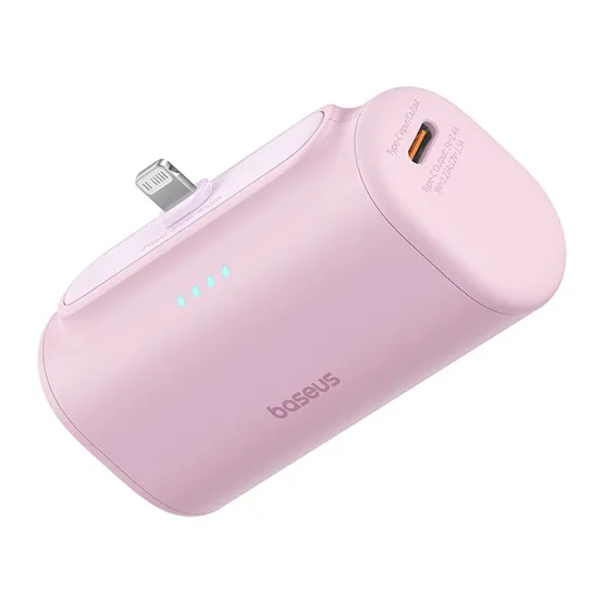Baseus Compact gyorstöltő powerbank 5000 mAh, 20W iPhone csatlakozóval, rózsaszín - Image 2