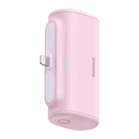 Baseus Compact gyorstöltő powerbank 5000 mAh, 20W iPhone csatlakozóval, rózsaszín - Image 3