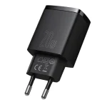 Baseus Compact hálózati gyorstöltő 20W, USB Type-A + USB Type-C, fekete - Image 3