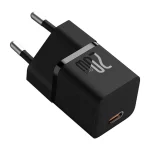 Baseus GaN5 Mini hálózati gyorstöltő 20W, USB Type-C, fekete + 100W USB Type-C, 1m kábel - Image 2