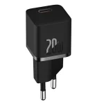 Baseus GaN5 Mini hálózati gyorstöltő 20W, USB Type-C, fekete + 100W USB Type-C, 1m kábel - Image 3