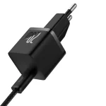 Baseus GaN5 Mini hálózati gyorstöltő 20W, USB Type-C, fekete + 100W USB Type-C, 1m kábel - Image 5