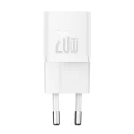 Baseus GaN5 Mini hálózati gyorstöltő 20W, USB Type-C, fehér