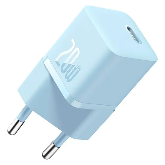 Baseus GaN5 Mini hálózati gyorstöltő 20W, USB Type-C, kék - Image 2