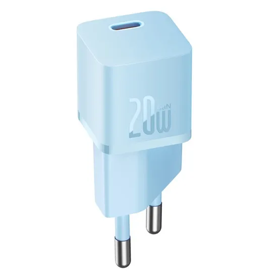 Baseus GaN5 Mini hálózati gyorstöltő 20W, USB Type-C, kék - Image 4