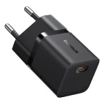 Baseus GaN5 Mini hálózati gyorstöltő 25W, USB Type-C, fekete + 100W USB Type-C, 1m kábel - Image 3