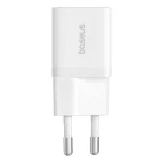 Baseus GaN5 Mini hálózati gyorstöltő 25W, USB Type-C, fehér