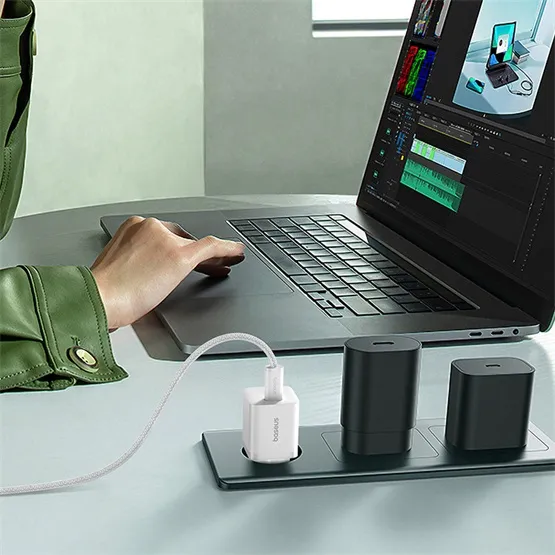 Baseus GaN5 Mini hálózati gyorstöltő 25W, USB Type-C, fehér - Image 6