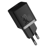Baseus GaN5 Mini hálózati gyorstöltő 30W, USB Type-C, fekete + 100W USB Type-C, 1m kábel - Image 3