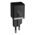 Baseus GaN5 Mini hálózati gyorstöltő 30W, USB Type-C, fekete + 100W USB Type-C, 1m kábel - Image 5