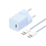 Baseus GaN5 Mini hálózati gyorstöltő 30W, USB Type-C, kék + 100W USB Type-C, 1m kábel - Image 2