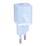 Baseus GaN5 Mini hálózati gyorstöltő 30W, USB Type-C, kék + 100W USB Type-C, 1m kábel - Image 5