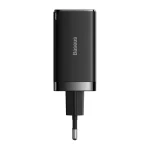 Baseus GaN5 Pro hálózati gyorstöltő 65W, 2×USB Type-C + USB Type-A, fekete + 100W USB Type-C, 1m kábel