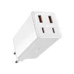 Baseus GaN6 Pro hálózati gyorstöltő 100W, 2×USB Type-C + 2×USB Type-A, fehér + 100W USB Type-C, 1m kábel - Image 2