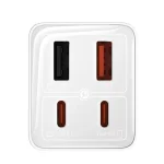 Baseus GaN6 Pro hálózati gyorstöltő 65W, 2×USB Type-C + 2×USB Type-A, fehér + 100W USB Type-C, 1m kábel - Image 3