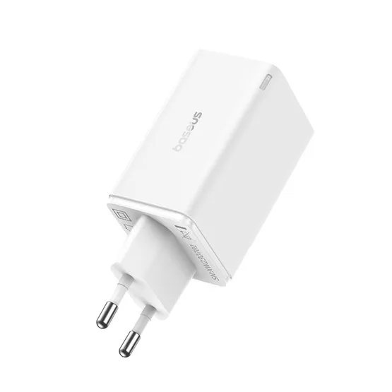 Baseus GaN6 Pro hálózati gyorstöltő 65W, 2×USB Type-C + 2×USB Type-A, fehér + 100W USB Type-C, 1m kábel - Image 4