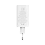 Baseus GaN6 Pro hálózati gyorstöltő 65W, 2×USB Type-C + 2×USB Type-A, fehér + 100W USB Type-C, 1m kábel - Image 6