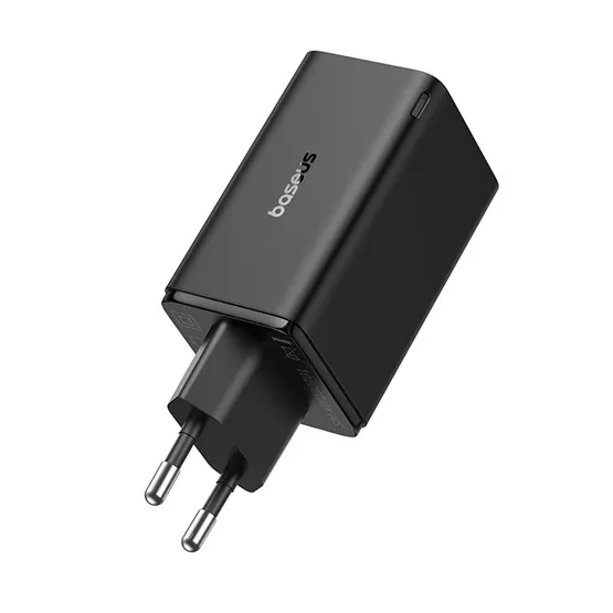 Baseus GaN6 Pro hálózati gyorstöltő 65W, 2×USB Type-C + 2×USB Type-A, fekete + 100W USB Type-C, 1m kábel - Image 4