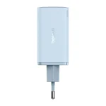 Baseus GaN6 Pro hálózati gyorstöltő 65W, 2×USB Type-C + 2×USB Type-A, kék + 100W USB Type-C, 1m kábel