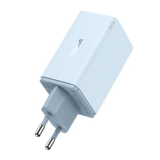Baseus GaN6 Pro hálózati gyorstöltő 65W, 2×USB Type-C + 2×USB Type-A, kék + 100W USB Type-C, 1m kábel - Image 4