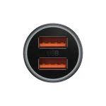 Baseus Golden Contactor Max autós gyorstöltő 60W, 2×USB Type-A, szürke - Image 2