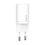 Baseus Super Si hálózati gyorstöltő 20W, USB Type-C, fehér + 20W USB Type-C – iPhone 1m kábel - Image 2