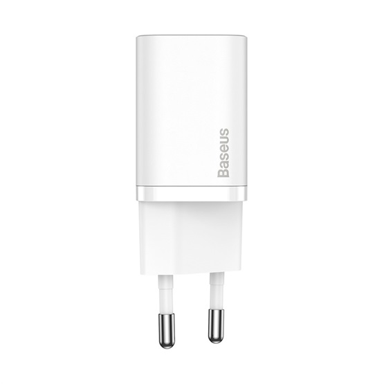 CHG Baseus Super Si hálózati gyorstöltő 20W, USB Type-C, fehér + 100W USB Type-C – iPhone, 1m kábel - Image 2