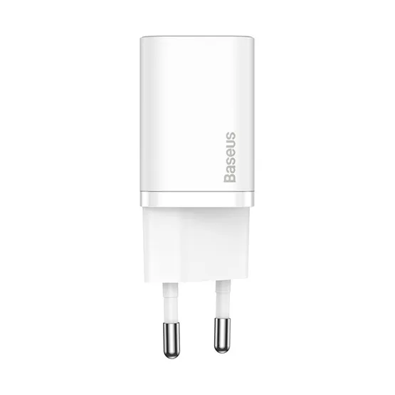 Baseus Super Si hálózati gyorstöltő 20W, USB Type-C, fehér