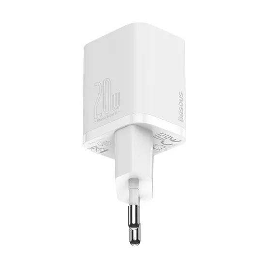 Baseus Super Si hálózati gyorstöltő 20W, USB Type-C, fehér - Image 3