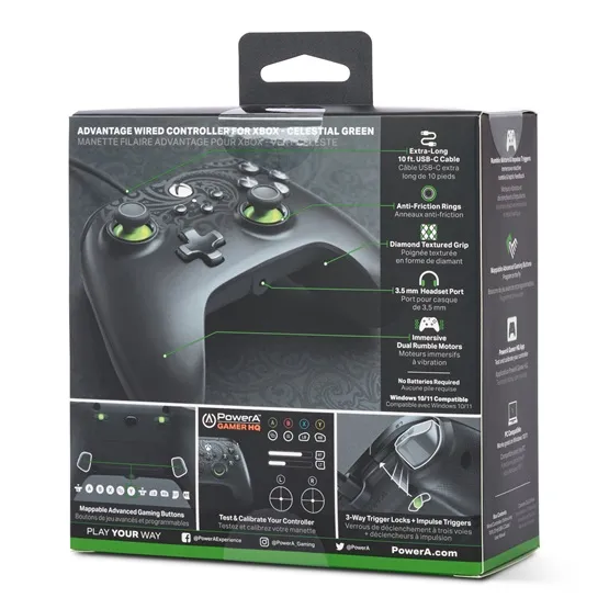 GP PowerA Advantage vezetékes Xbox Series X|S kontroller - Celestial Green - Image 7