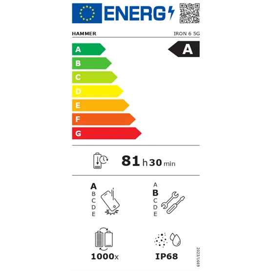 HAMMER Iron 6 5G 6,56" 8/256GB Dual SIM okostelefon - fekete - Image 6