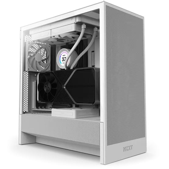 NZXT H5 Flow (2024) fehér (táp nélküli) ablakos mATX ház