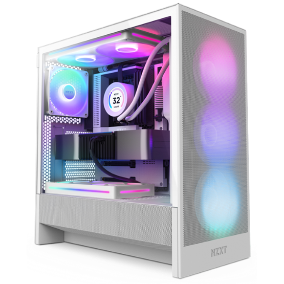 NZXT H5 Flow RGB (2024) fehér RGB (táp nélküli) ablakos mATX ház - Image 1