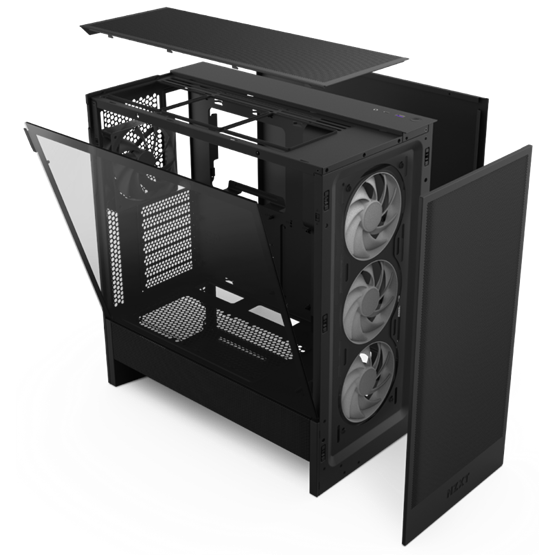 HÁZ NZXT Midi - H5 Flow RGB (2024) - Matt fekete - CC-H52FB-R1 - Image 6