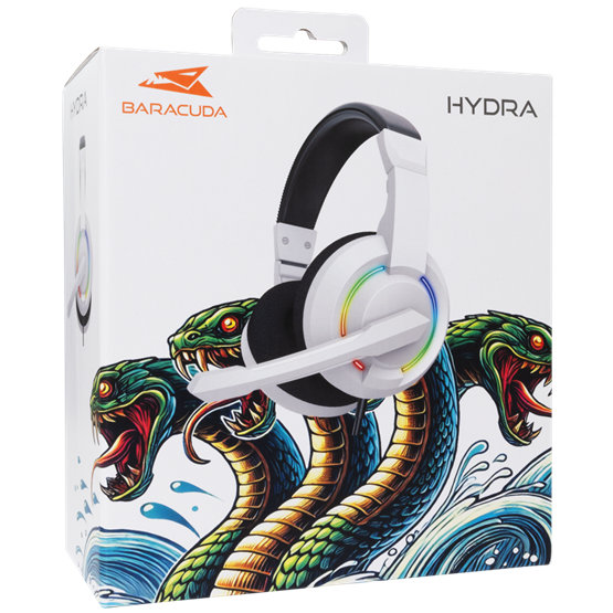 HDP Baracuda BGH-021W HYDRA-W gamer fejhallgató mikrofonnal - RGB - fehér - Image 8